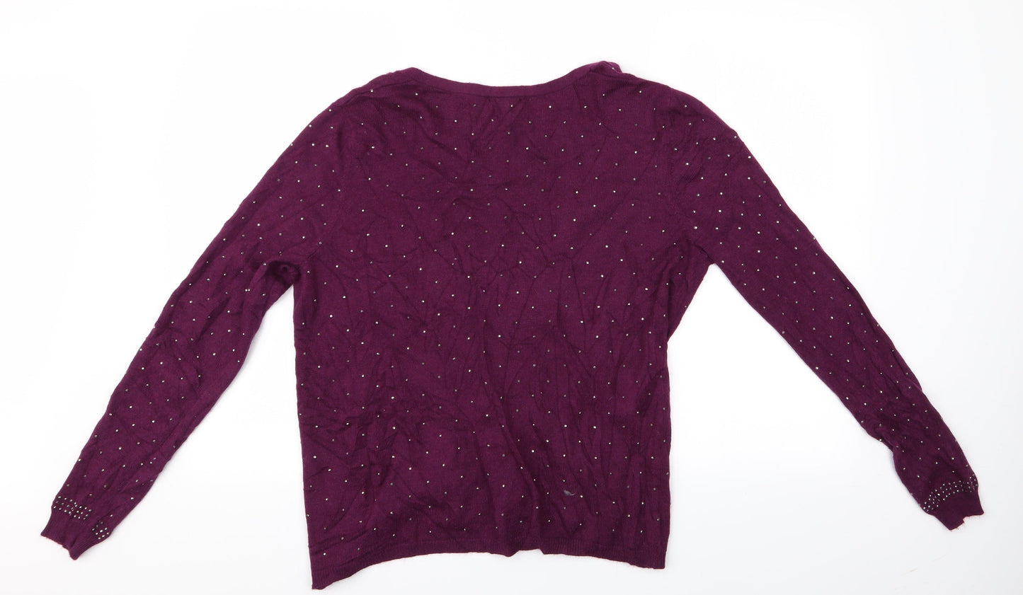 River Island Womens Purple   Cape Jumper Size 12  - River Island beaded cardigan