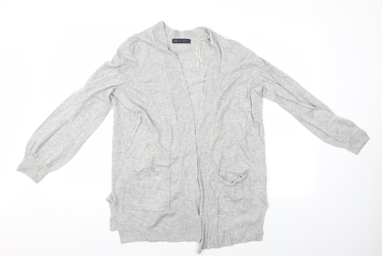 Marks and Spencer Womens Grey   Cardigan Jumper Size M  - Longline Cardigan