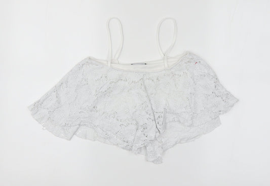 New Look Womens White Fair Isle  Cropped Tank Size 6