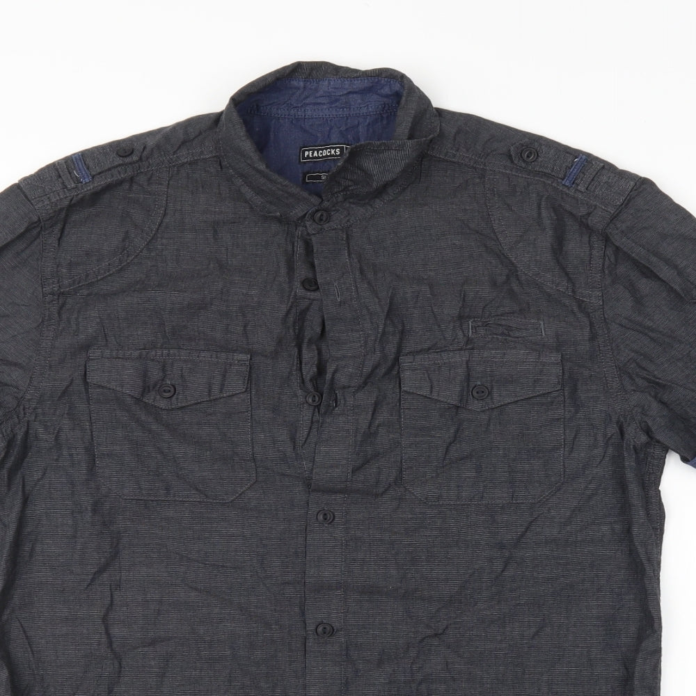 Peacocks Mens Grey    Button-Up Size M