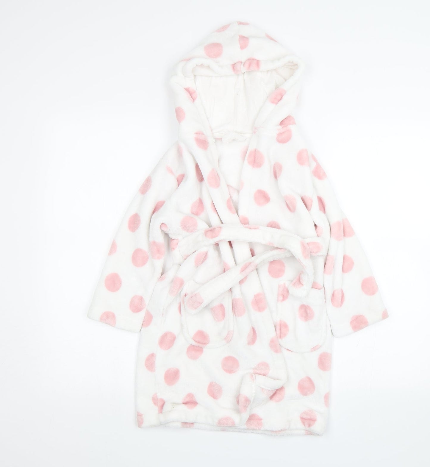 George Girls White Polka Dot  Top Robe Size 5-6 Years