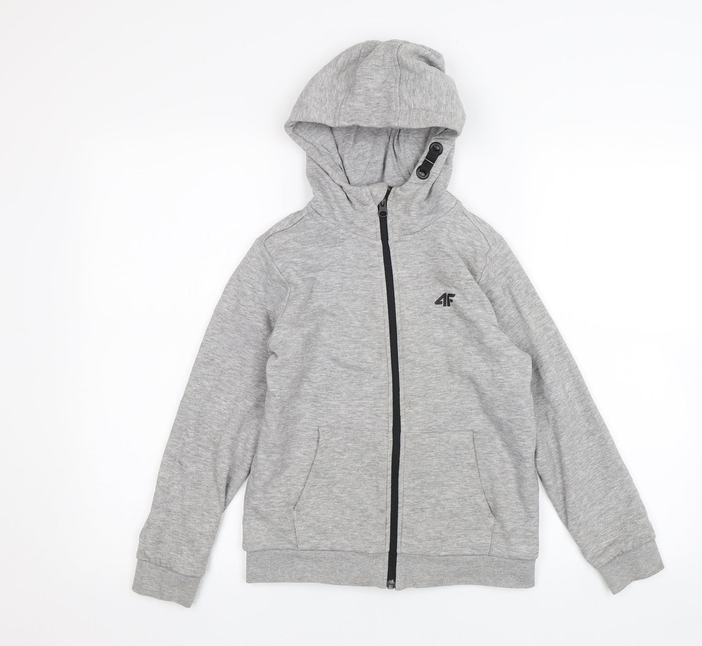 4F Boys Grey   Full Zip Hoodie Size 10 Years