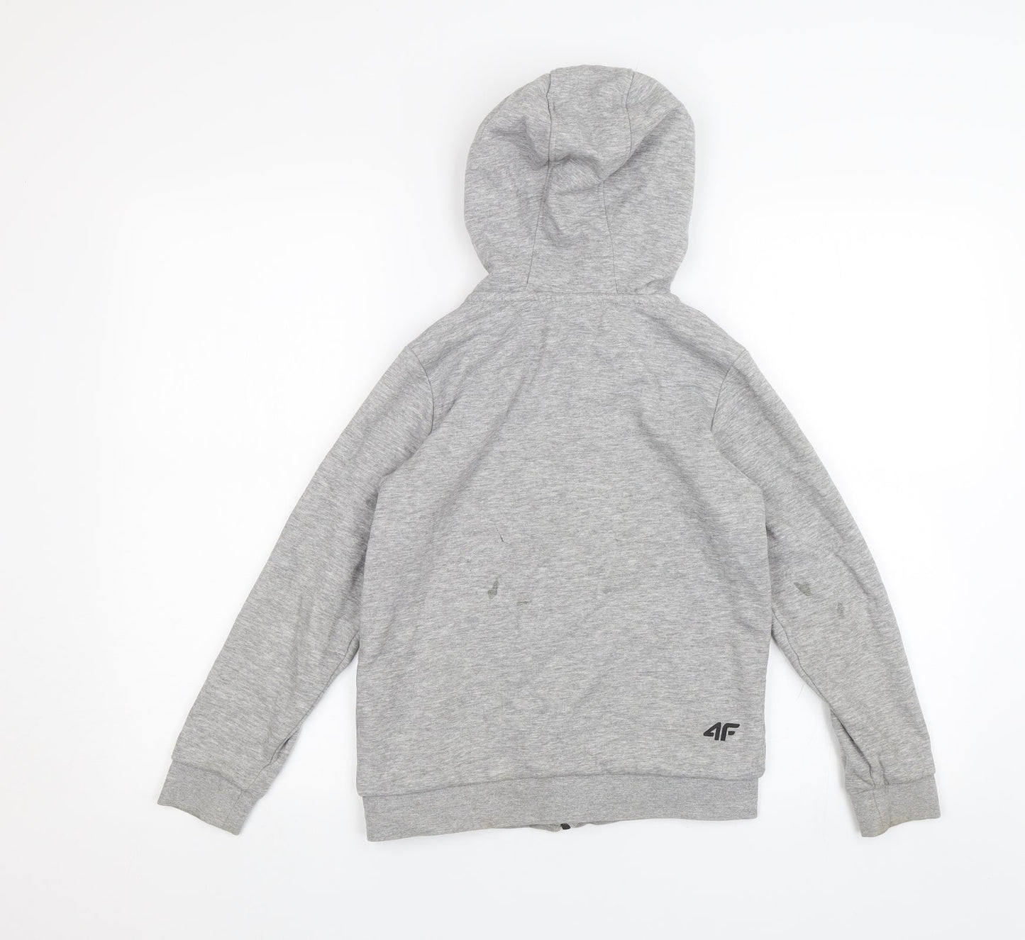 4F Boys Grey   Full Zip Hoodie Size 10 Years