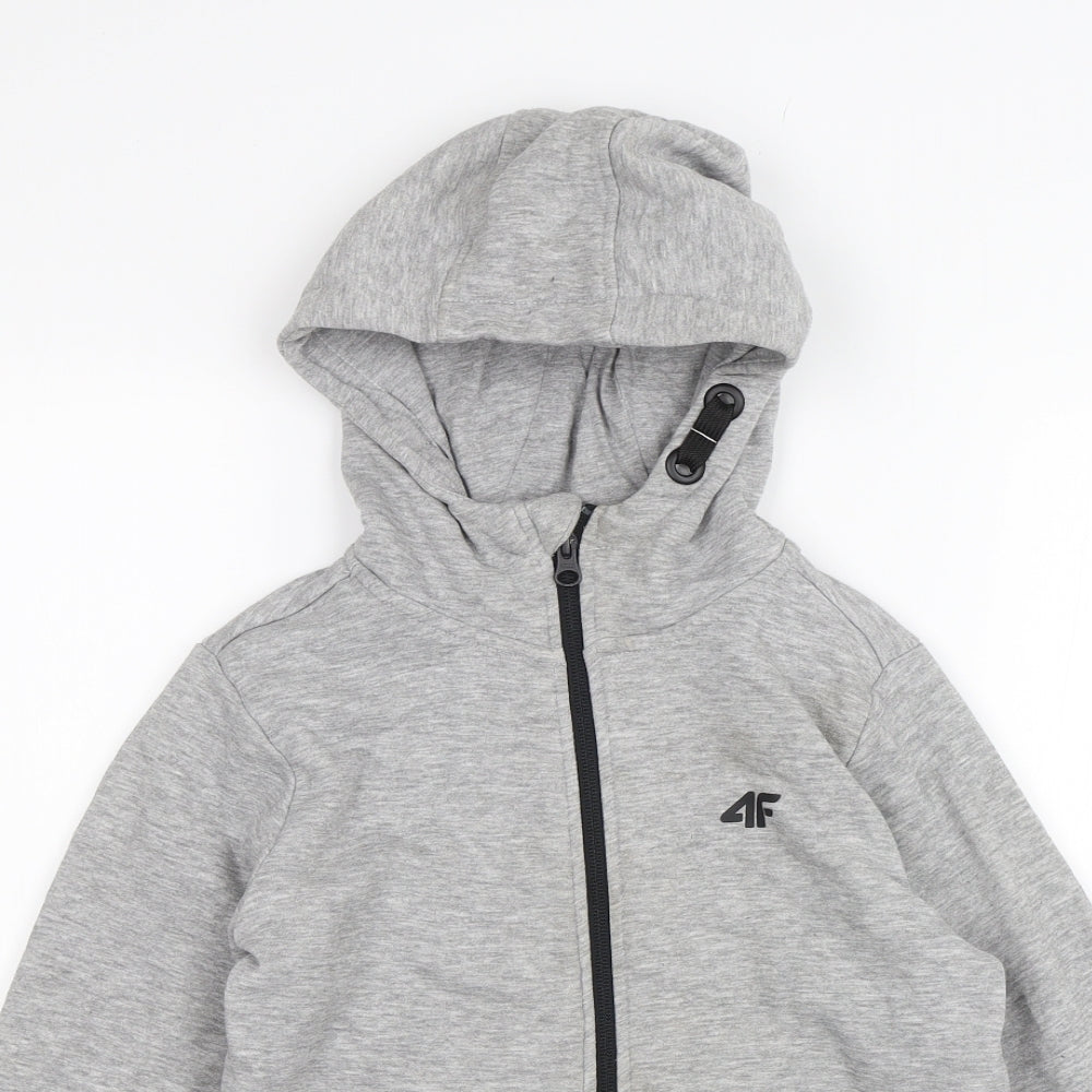 4F Boys Grey   Full Zip Hoodie Size 10 Years