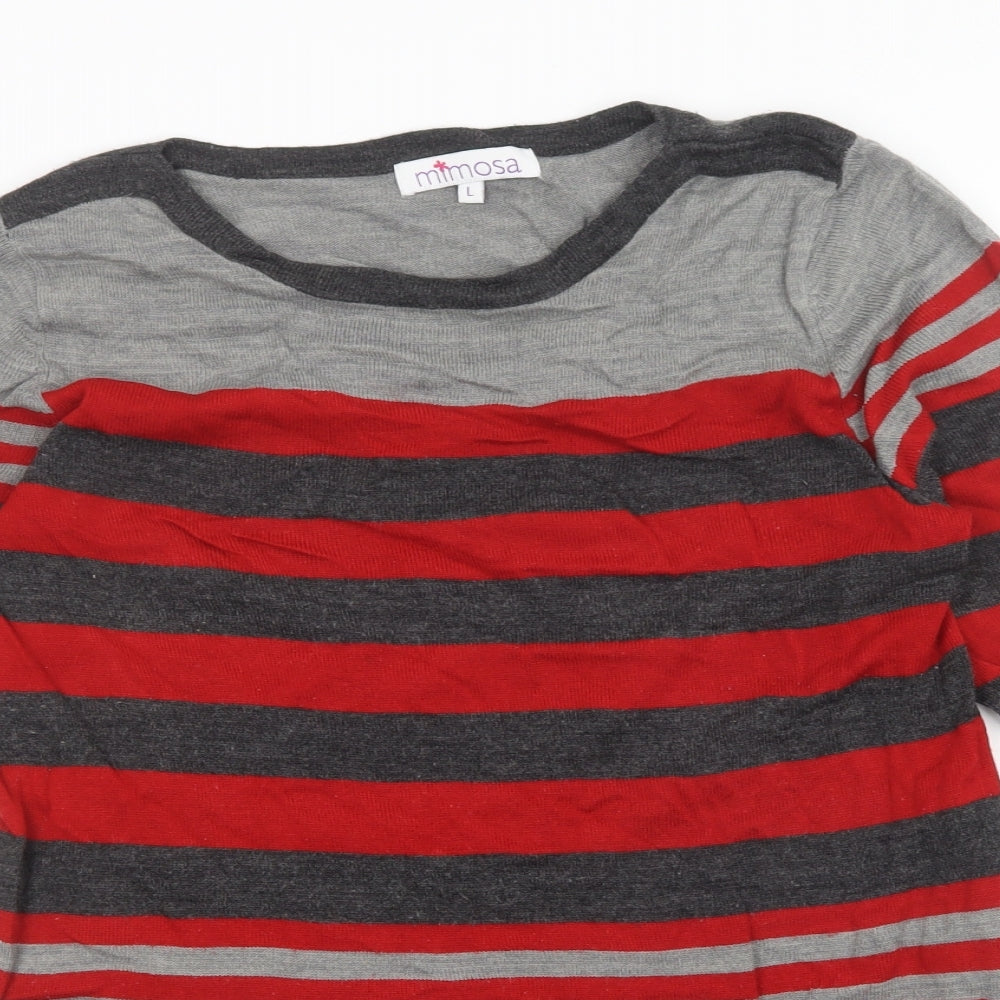 mimosa Womens Multicoloured Striped  Pullover Jumper Size L