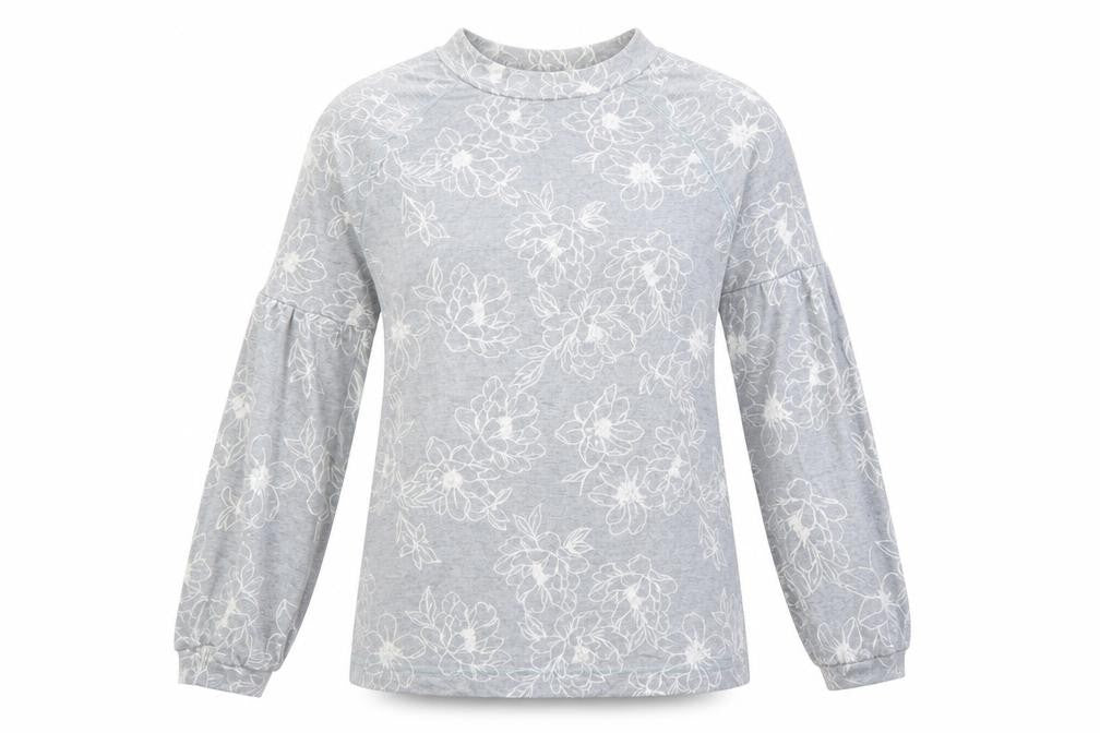 M&S Womens Grey Floral  Pullover Jumper Size 12