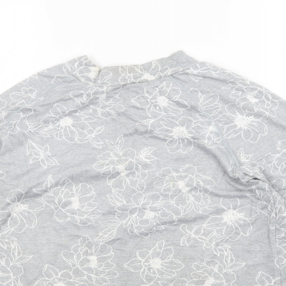 M&S Womens Grey Floral  Pullover Jumper Size 12