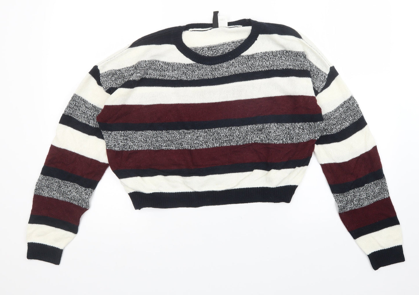 Divided Womens Multicoloured Striped  Pullover Jumper Size S