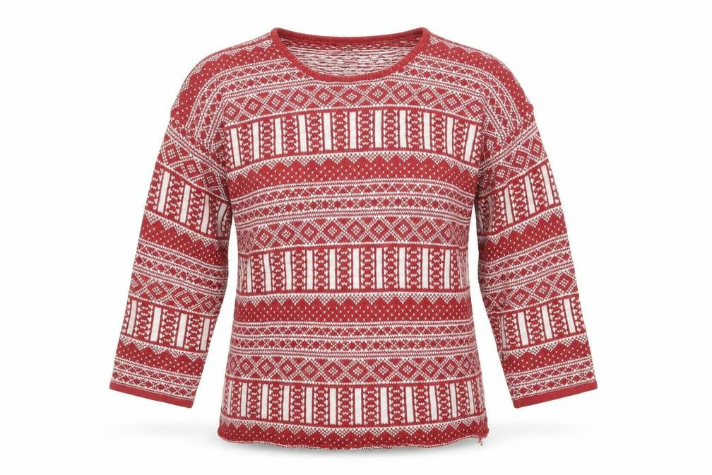 H&M Womens Red Argyle/Diamond  Pullover Jumper Size M