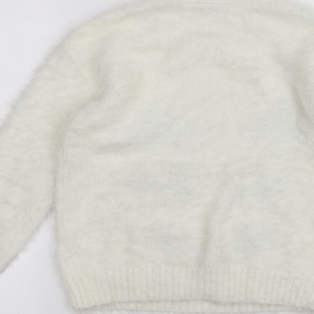 Matalan Girls White   Pullover Jumper Size 8 Years  - Unicorn
