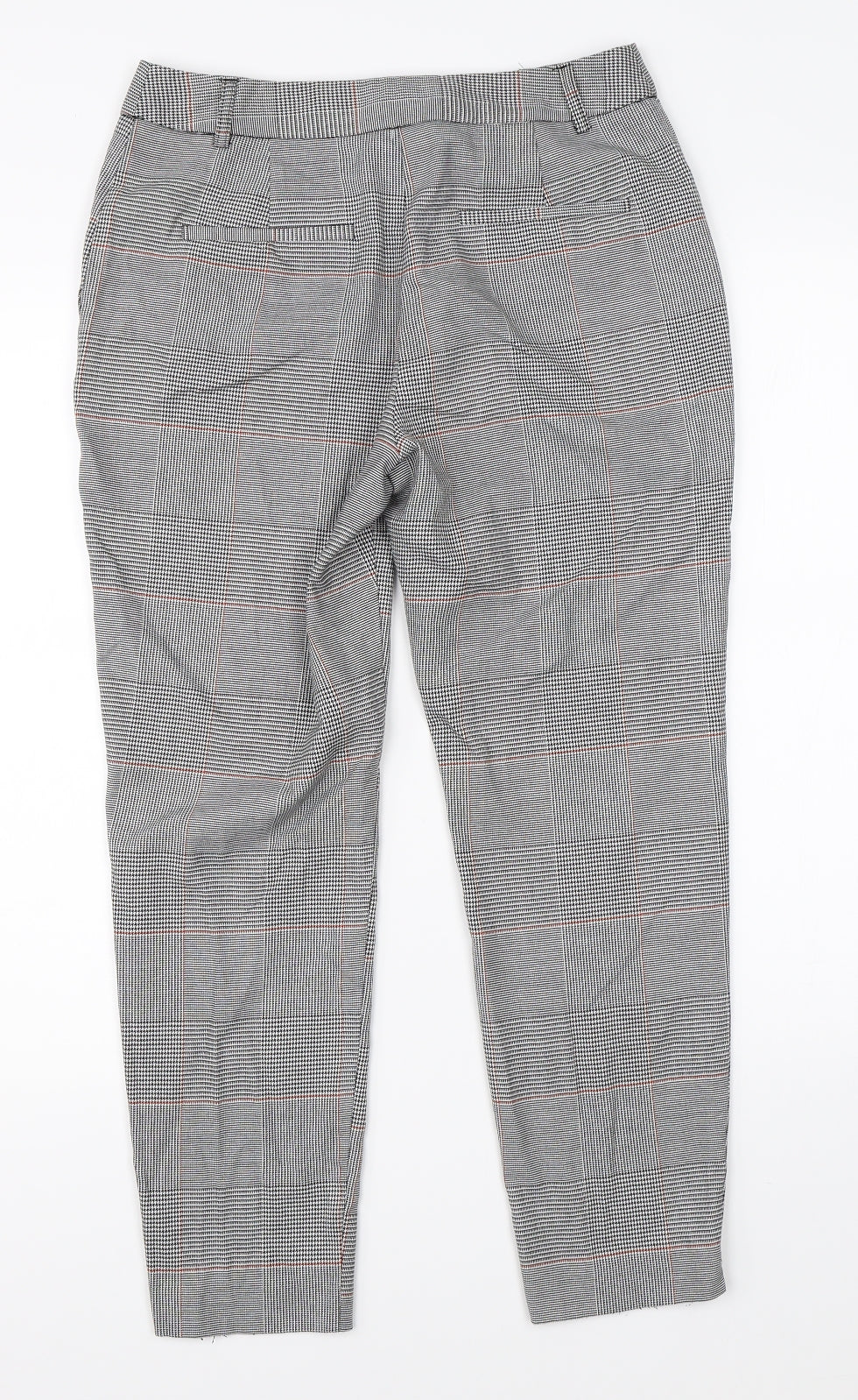 Preworn Womens White Check  Dress Pants Trousers Size 8 L24 in