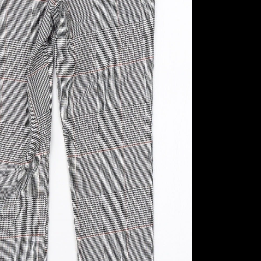 Preworn Womens White Check  Dress Pants Trousers Size 8 L24 in