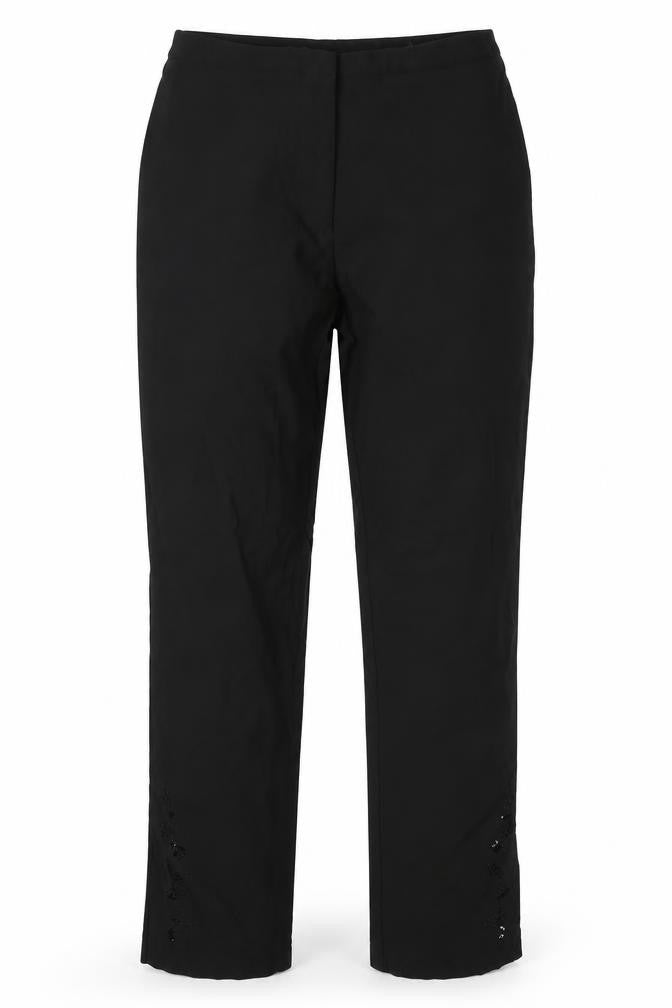 Front view of Casual Club women’s black dress pants trousers, size UK 12, 28-inch leg