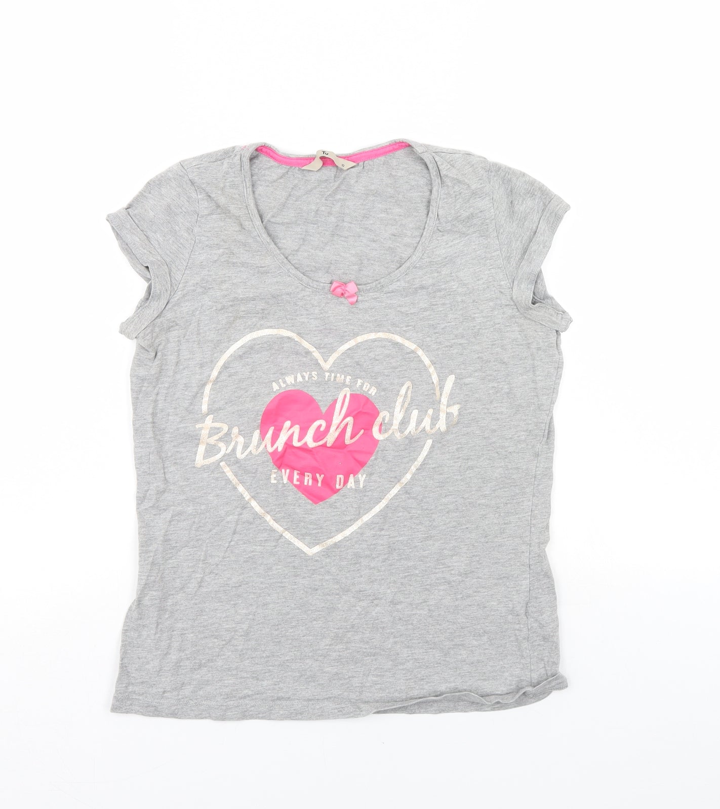 TU Womens Grey   Top Nightshirt Size 10