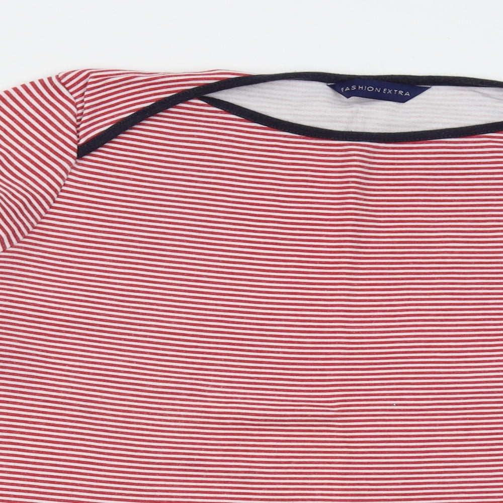 Fashion extra Womens Red Striped  Pullover Jumper Size 14