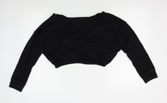 Missguided Womens Black   Pullover Sweatshirt Size 14  - cropped