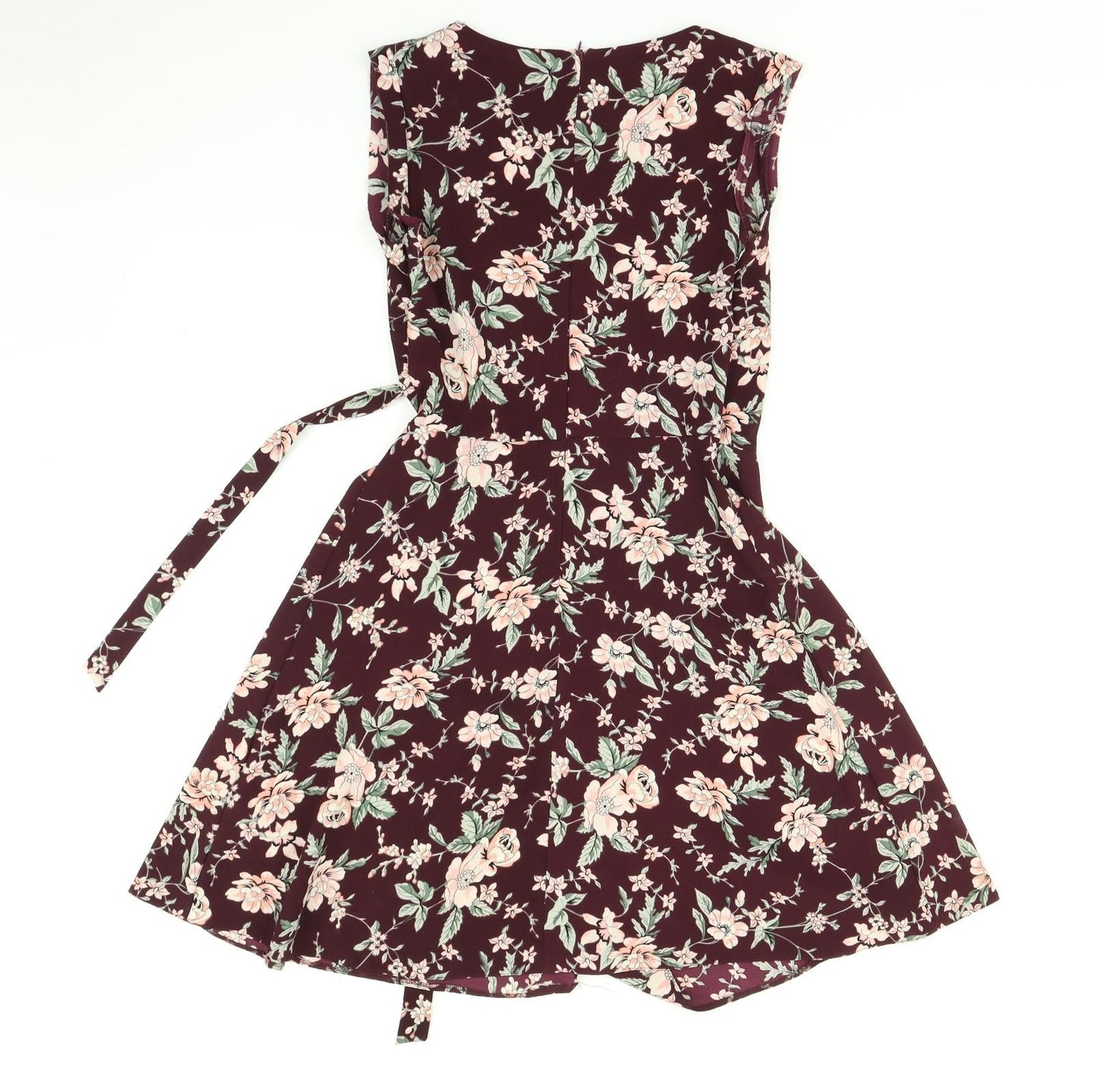 Newlook Womens Purple Floral  Wrap Dress  Size 6