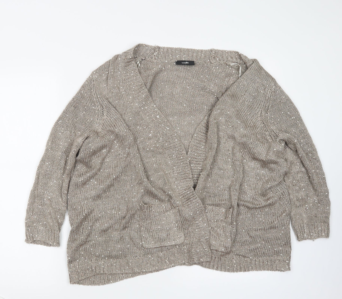 Wallis Womens Brown  Knit Cardigan Jumper Size L