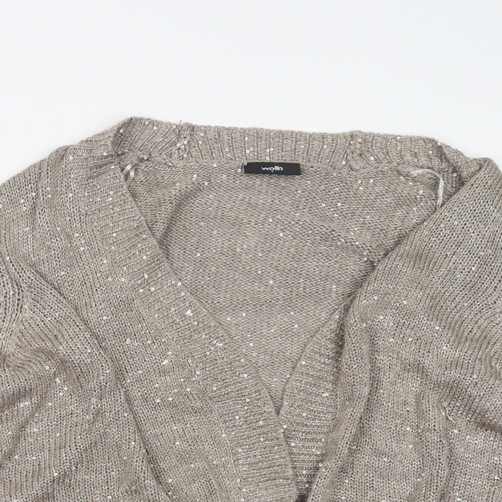 Wallis Womens Brown  Knit Cardigan Jumper Size L