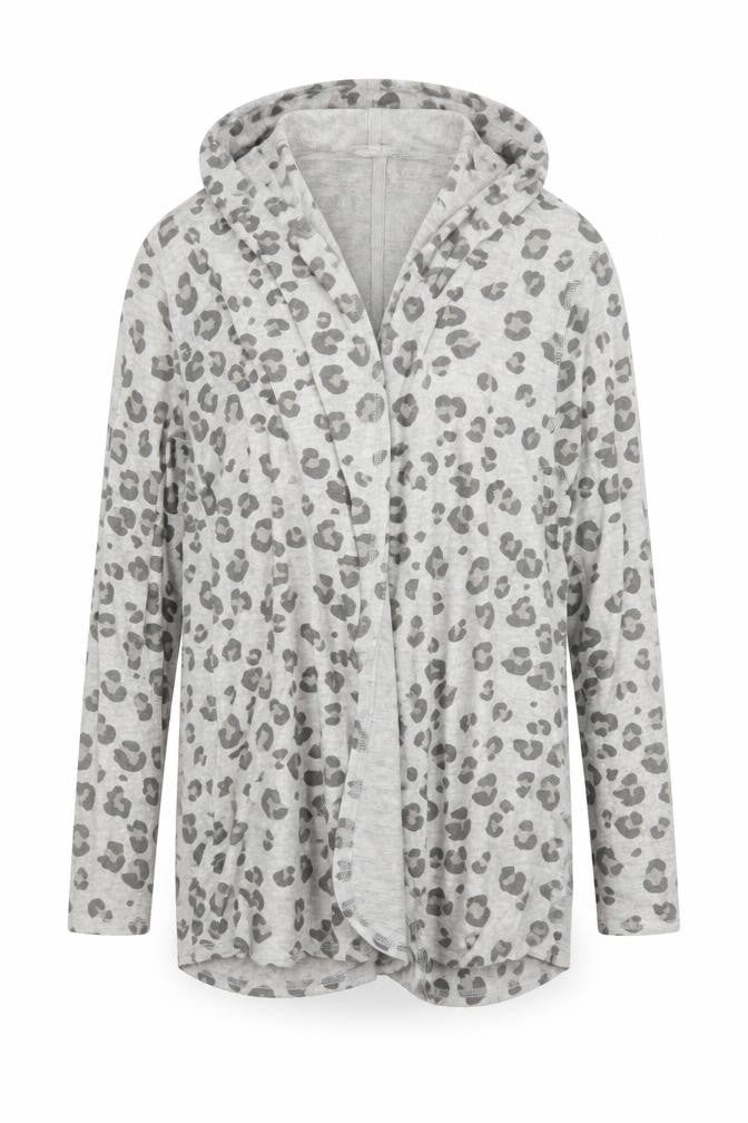 H&M Girls Grey Animal Print Knit Cardigan Jumper Size 11-12 Years