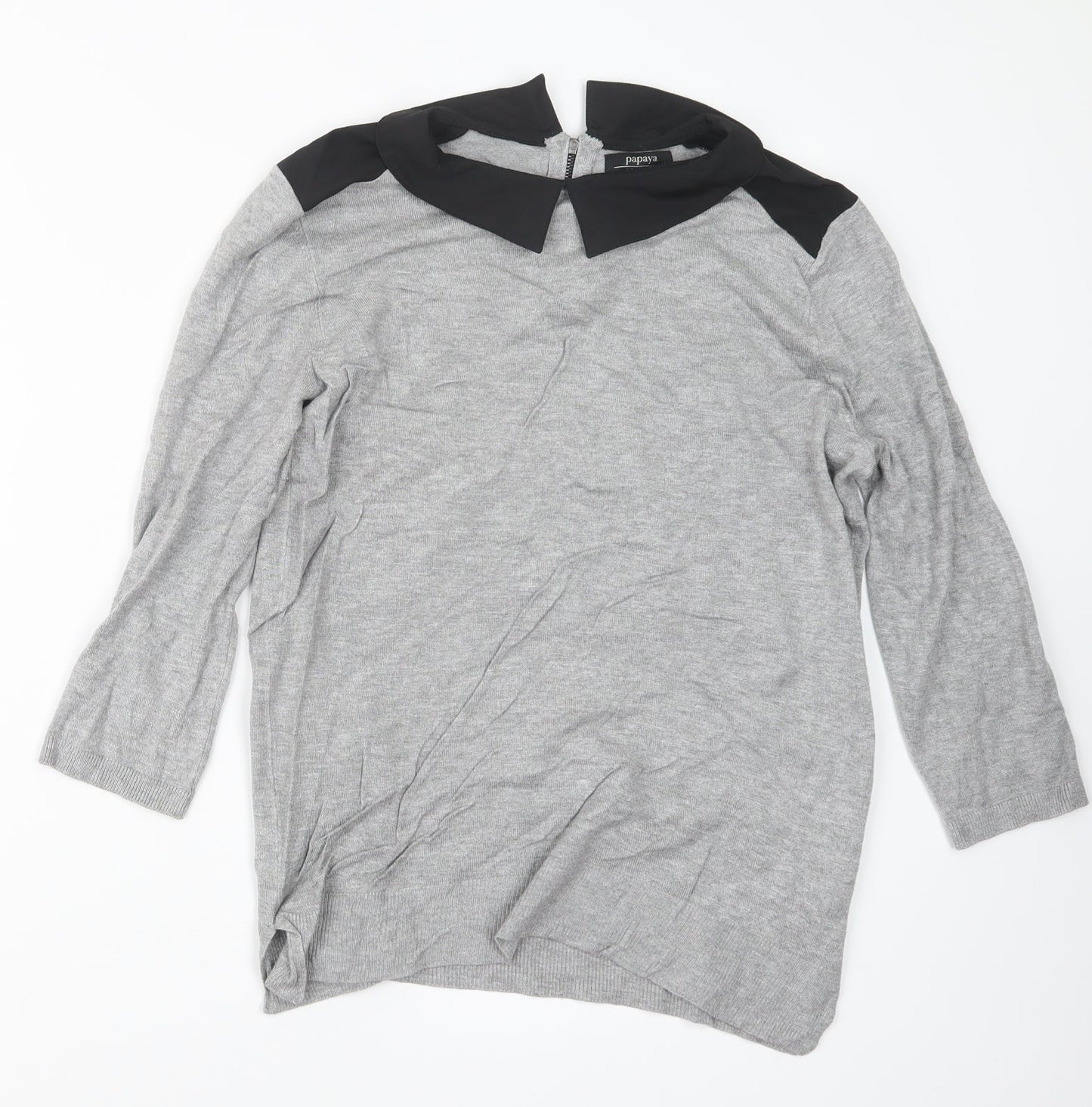 Papaya Womens Grey  Knit Pullover Jumper Size 12