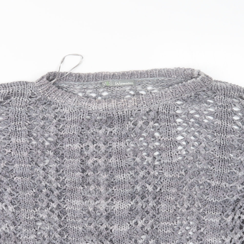 Marks and Spencer Womens Grey  Knit Pullover Jumper Size 12