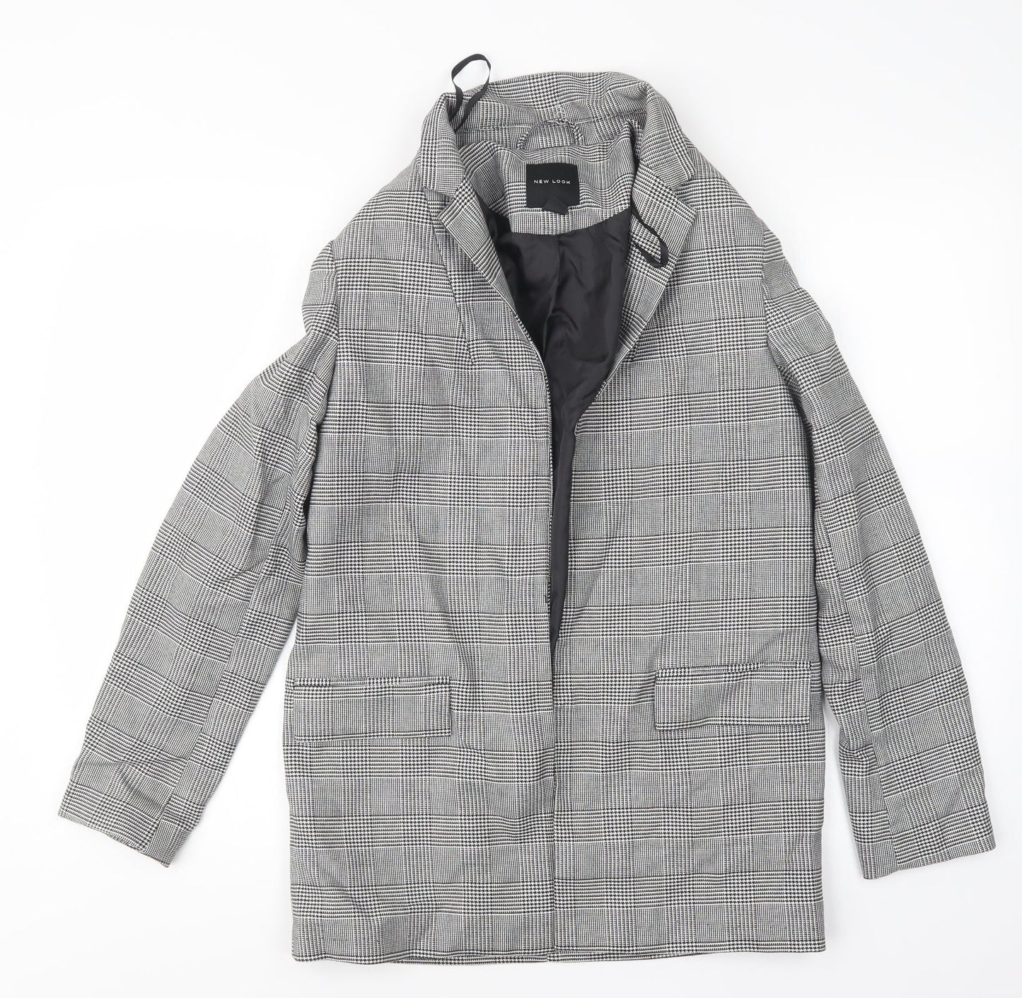 New Look Womens Black Houndstooth  Jacket  Size 8