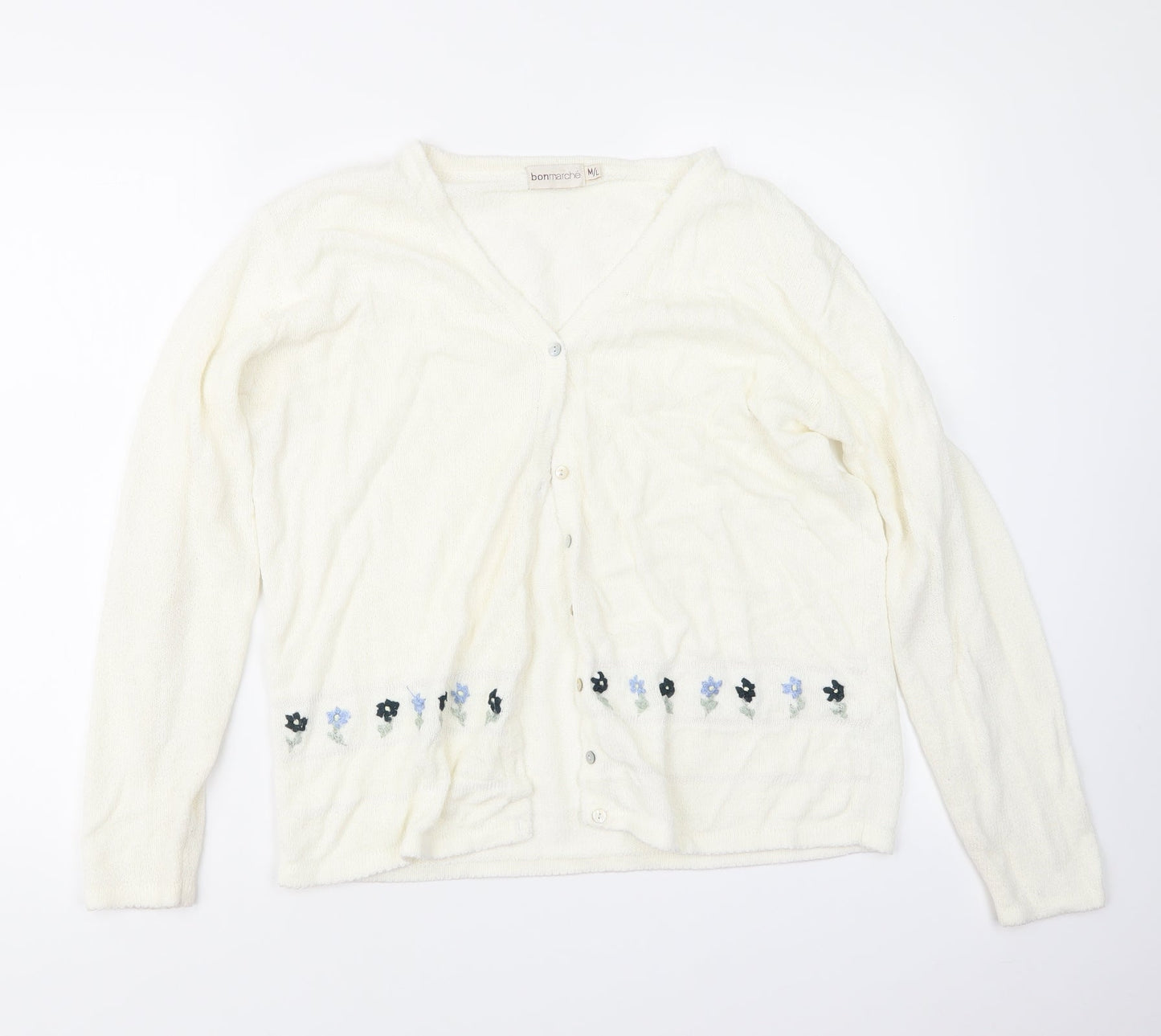 Bonmarché Womens Ivory  Knit Cardigan Jumper Size M