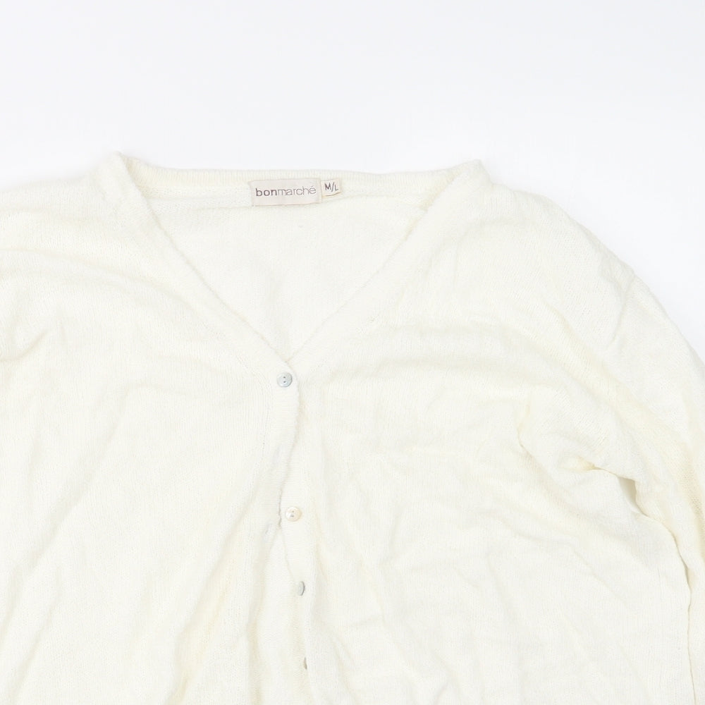 Bonmarché Womens Ivory  Knit Cardigan Jumper Size M