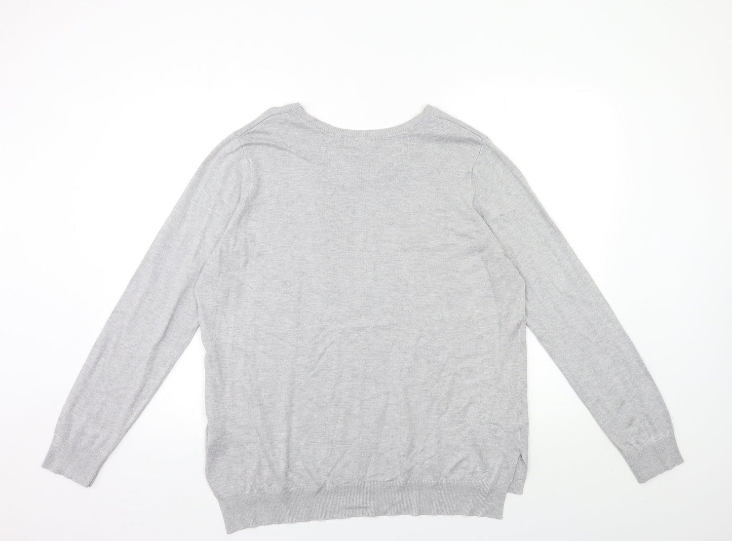 Peacocks Womens Grey  Knit Pullover Jumper Size 20