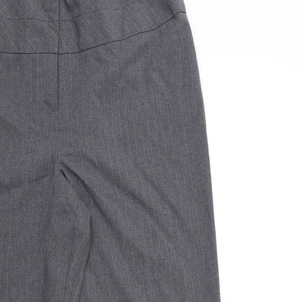 Evie Womens Grey Striped  Trousers  Size 14 L23 in