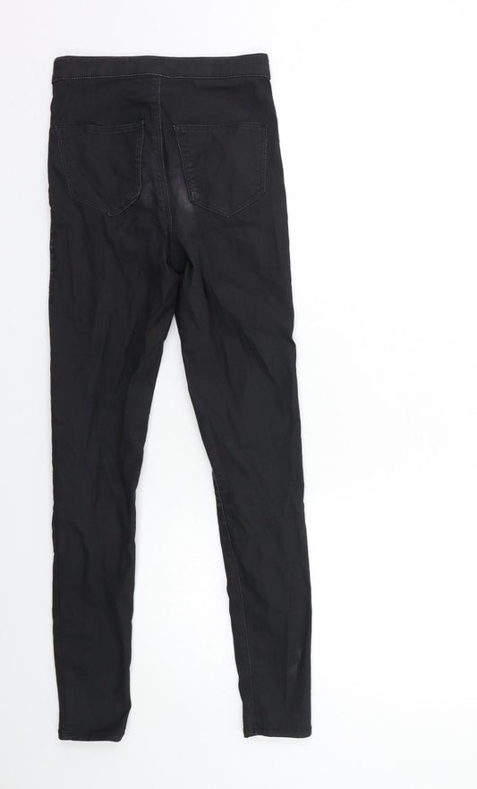 Topshop Womens Black  Denim Skinny Jeans Size 26 in L32 in - PU COATED