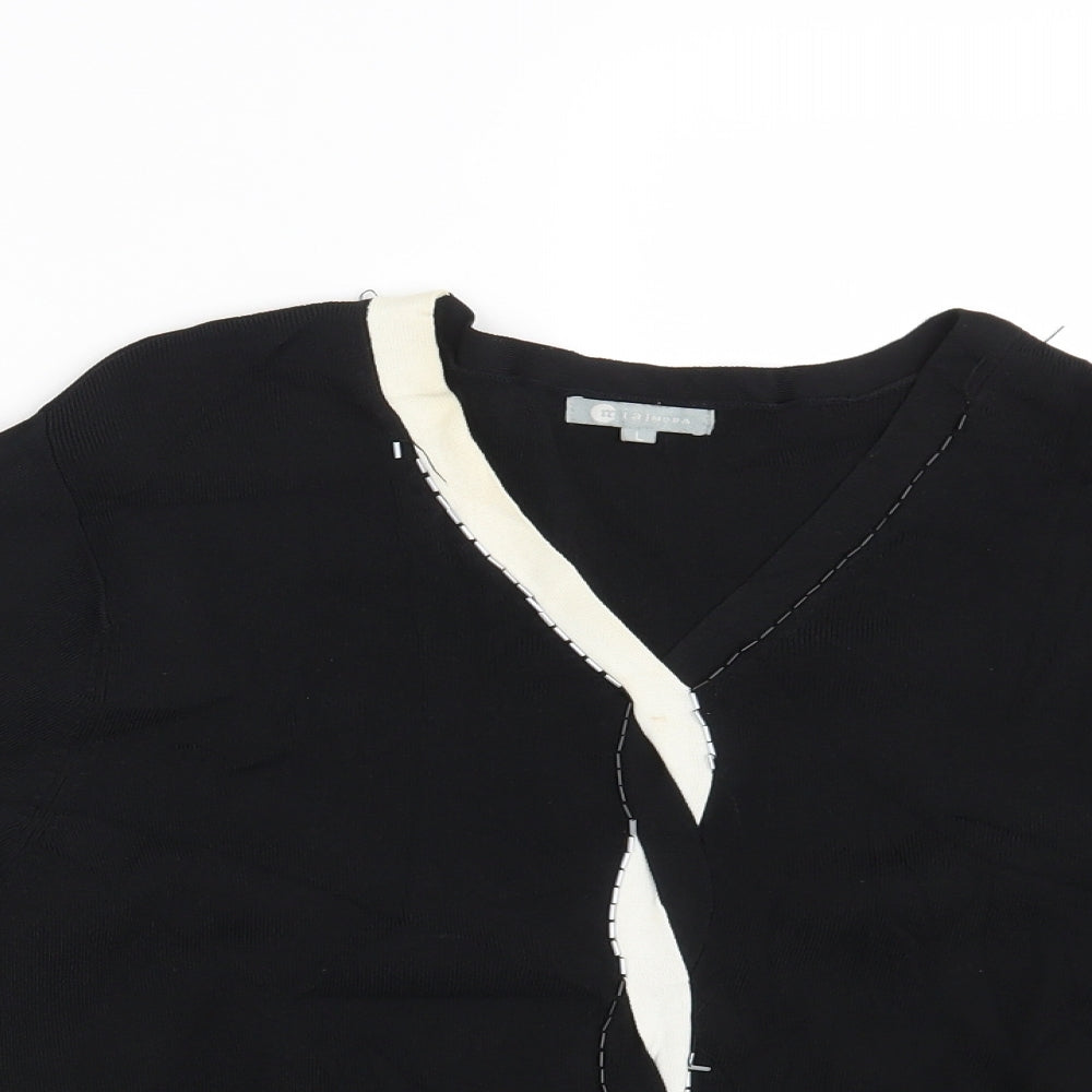Mia Moda Womens Black   Pullover Jumper Size L