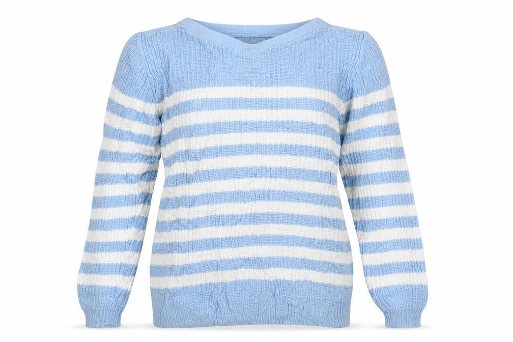 Damart Womens White Striped  Pullover Jumper Size 10