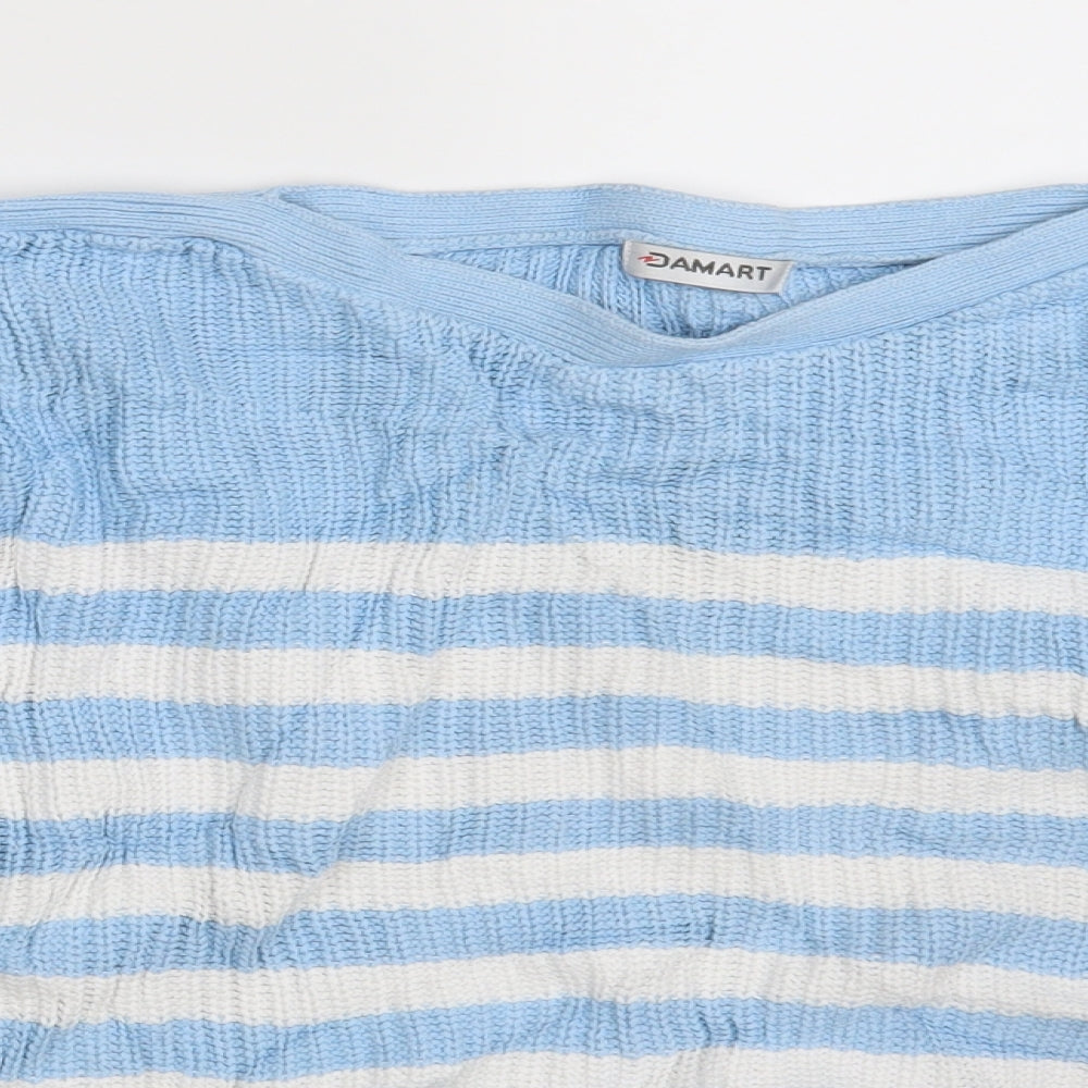 Damart Womens White Striped  Pullover Jumper Size 10