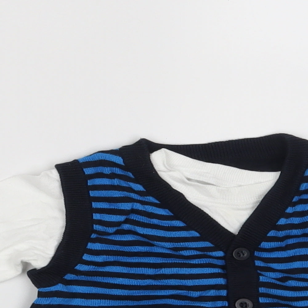 Mothercare Boys Multicoloured Striped  Pullover Jumper Size 9-12 Months