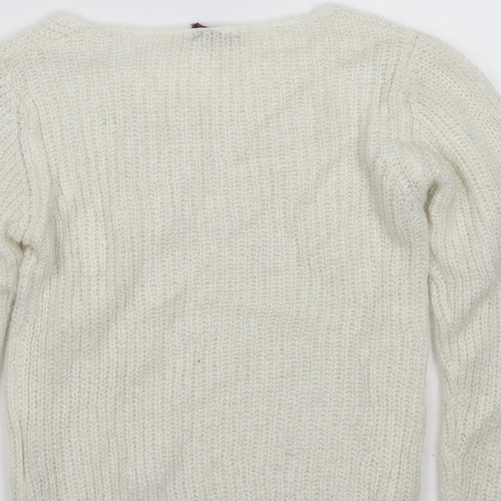 Frenoz Girls White   Pullover Jumper Size 7-8 Years
