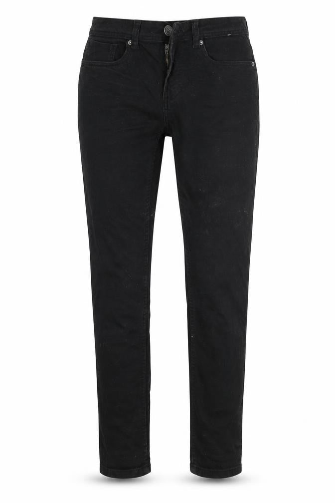 Front view of Denim & Co. women’s black skinny jeans, size UK 28, 32-inch leg