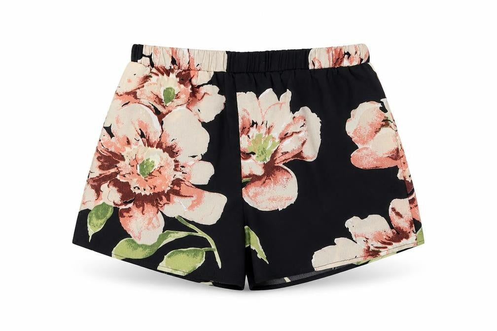 Shein  Womens Black Floral  Bermuda Shorts Size XS