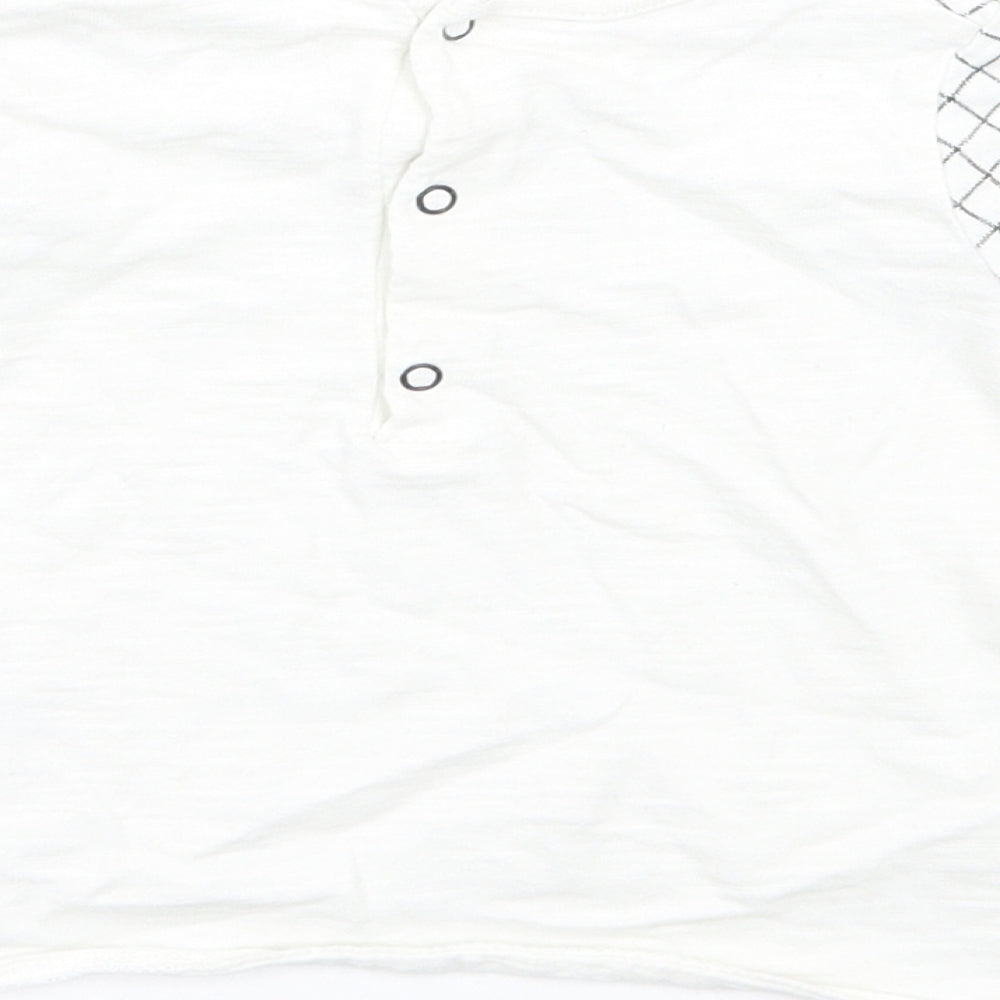 NEXT Baby White Check  Basic T-Shirt Size 3-6 Months