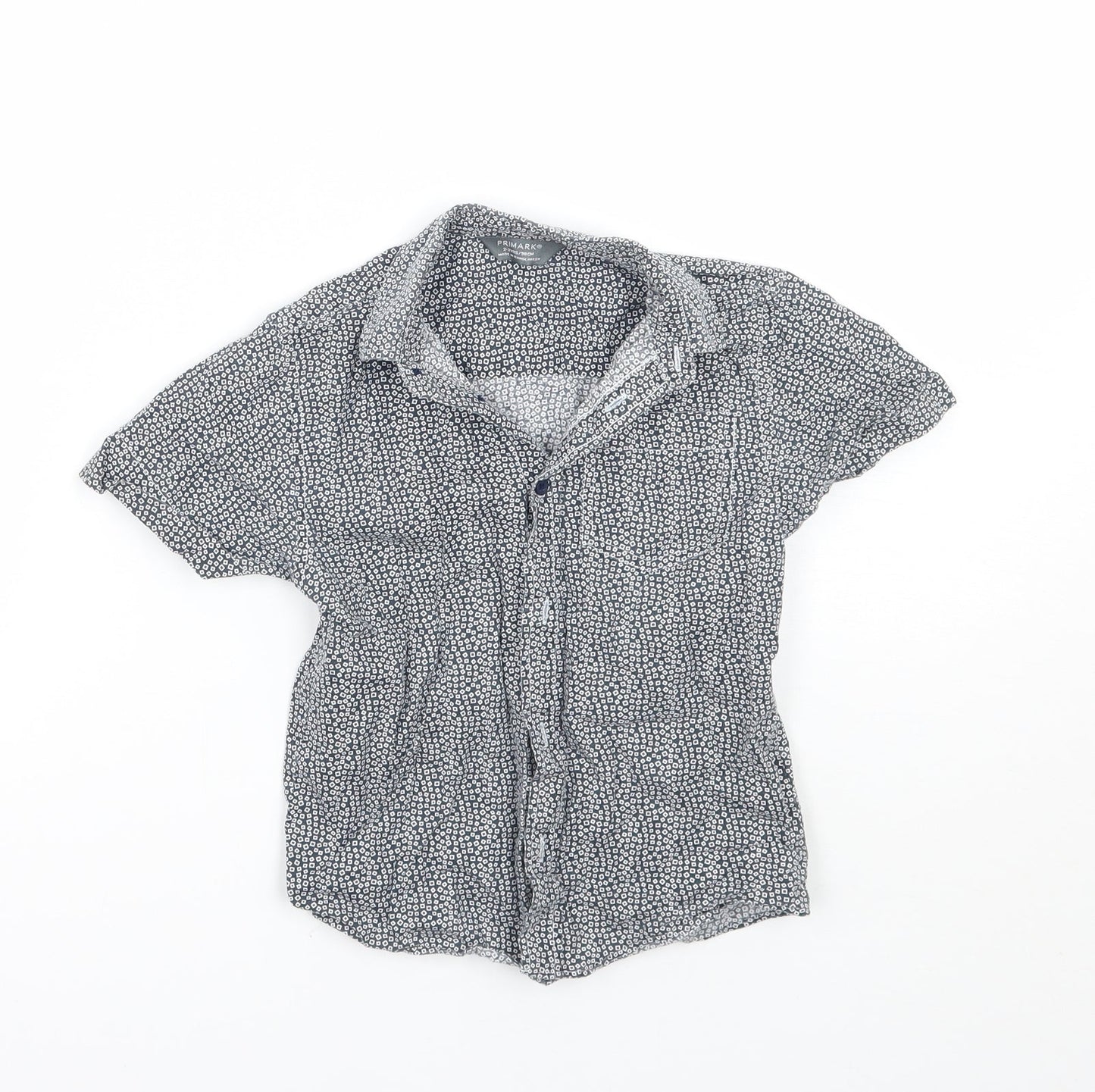 Primark Boys Grey Geometric  Basic Button-Up Size 2-3 Years