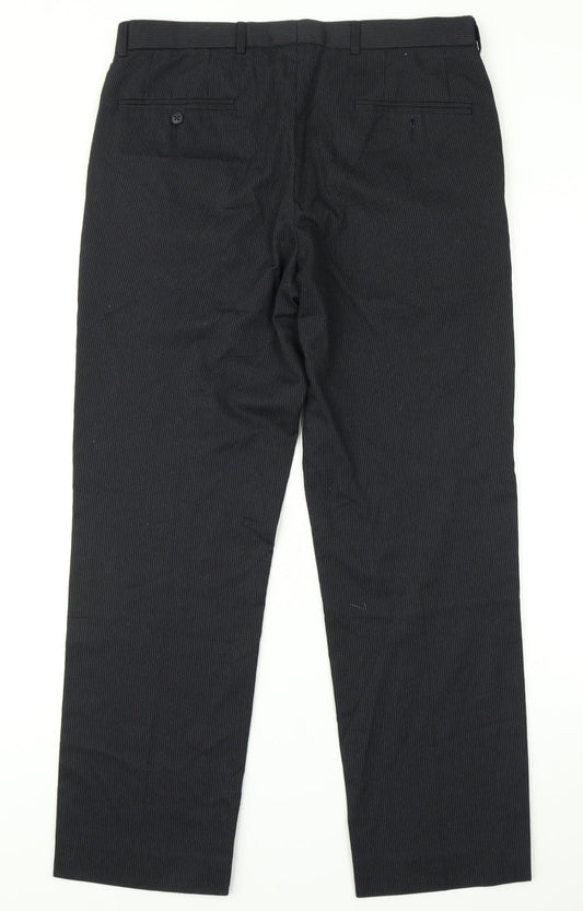 Burton Mens Blue Striped  Dress Pants Trousers Size 32 in L26 in