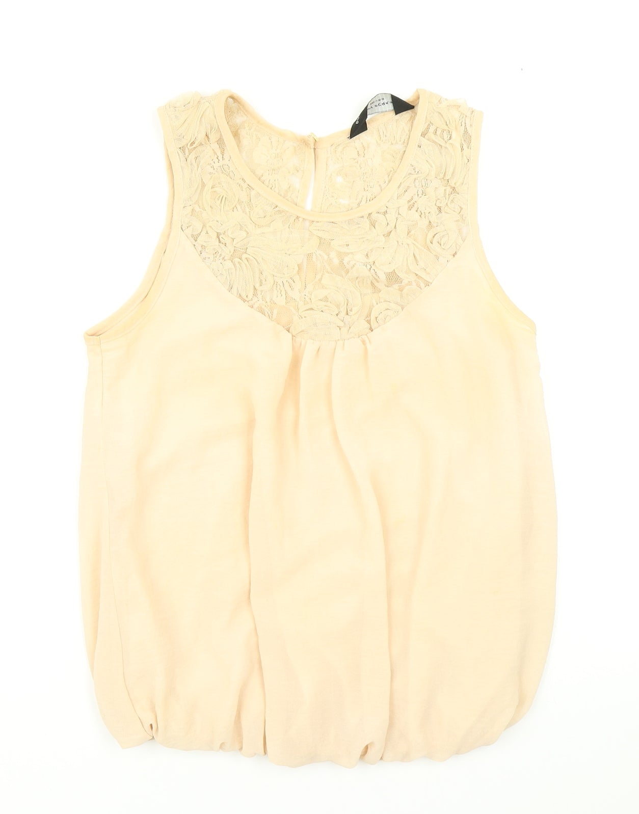 Dorothy Perkins Womens Beige   Basic Blouse Size 6  - Lace neckline