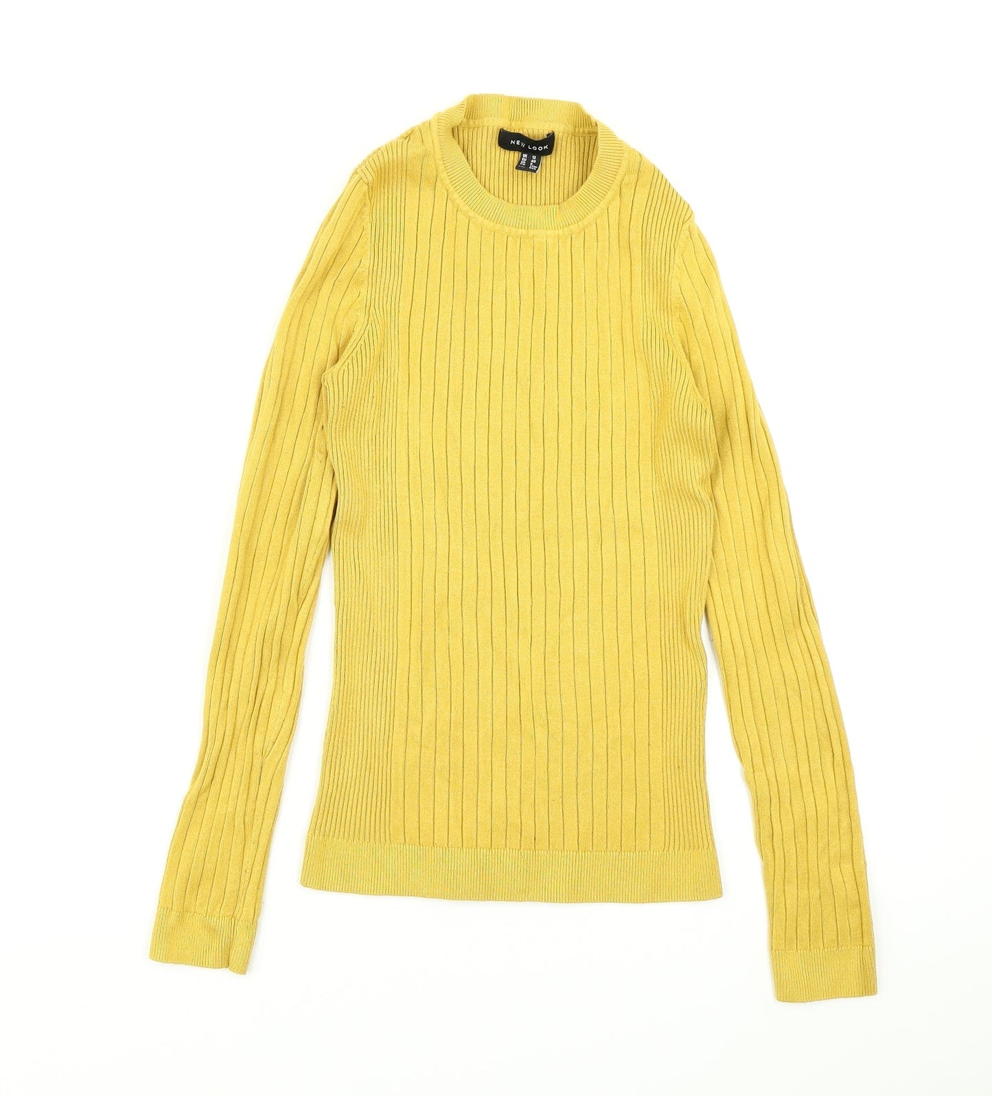 New Look Womens Yellow  Knit Pullover Jumper Size 12