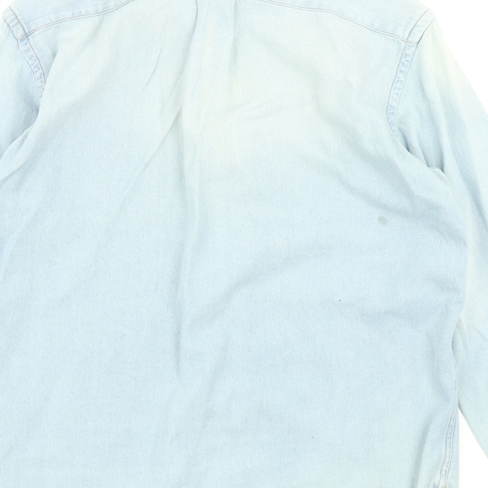 H&M Mens Blue  Denim  Button-Up Size S