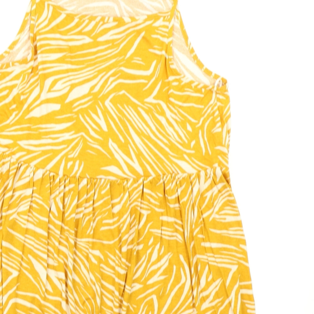 New Look Womens Yellow Animal Print  Camisole T-Shirt Size 12