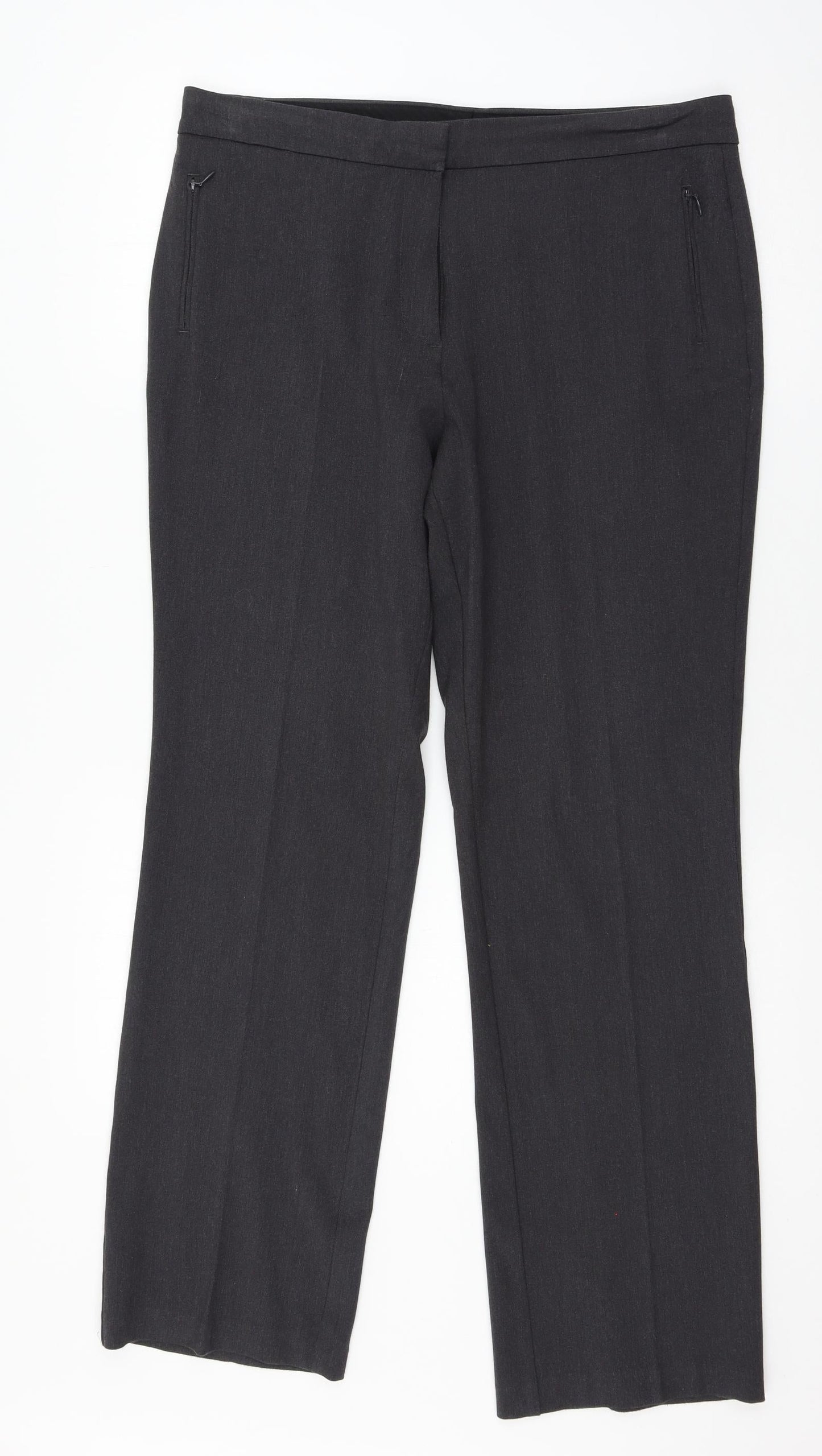 Marks and Spencer Womens Grey   Trousers  Size 14 L28 in