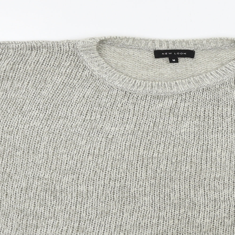 New Look Womens Grey  Knit Pullover Jumper Size M