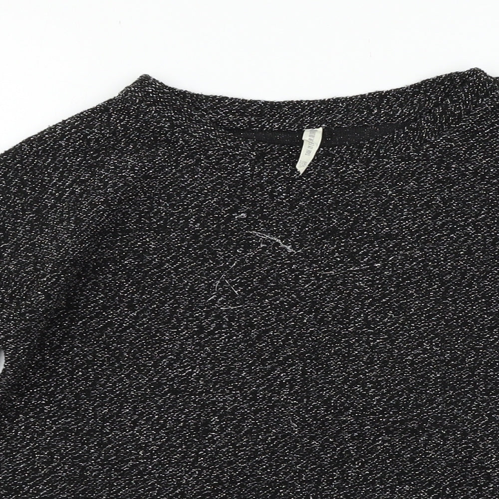 Young Dimension Girls Black  Knit Pullover Jumper Size 11-12 Years