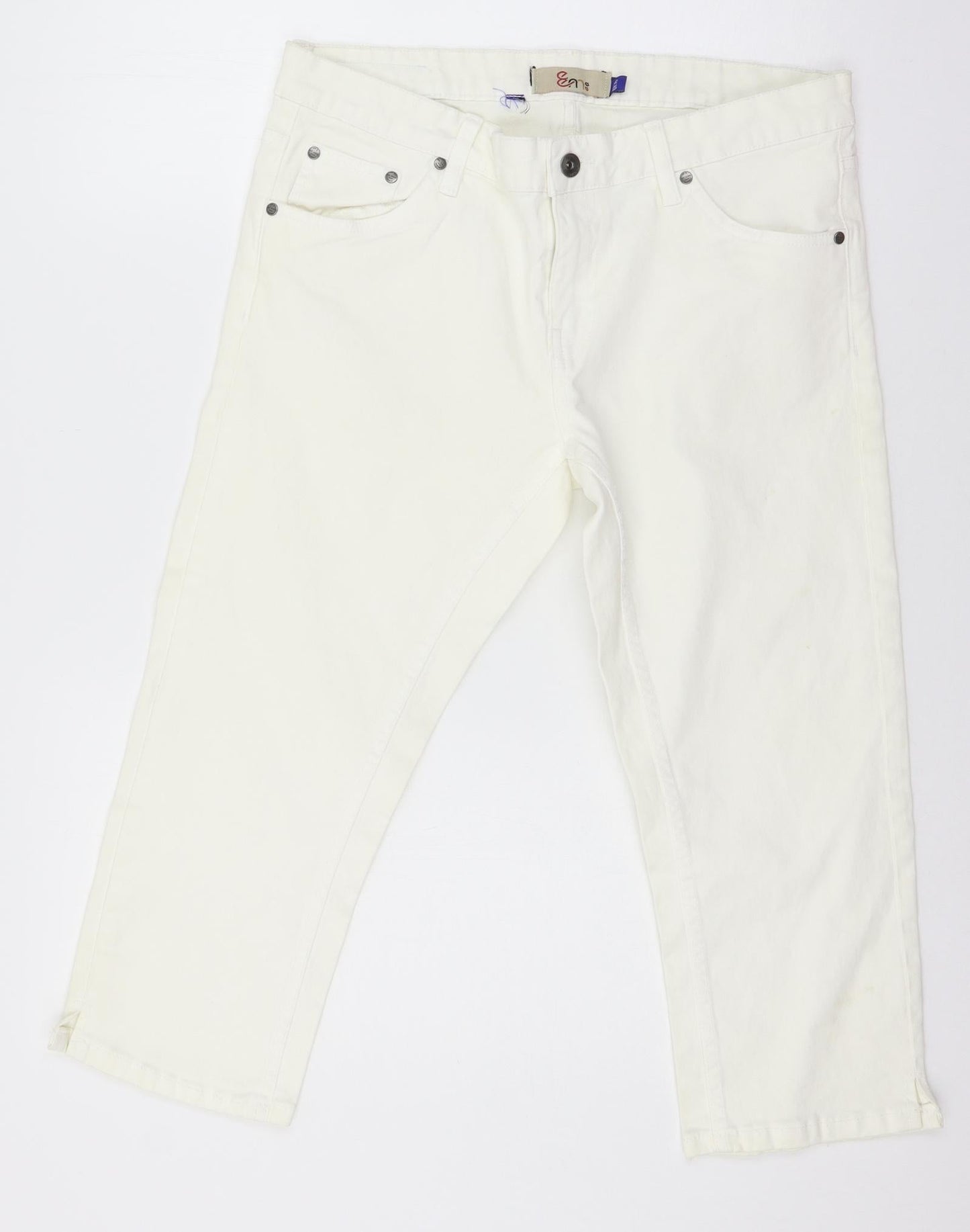 Denim Club Womens White  Denim Cropped Jeans Size 16 L21 in